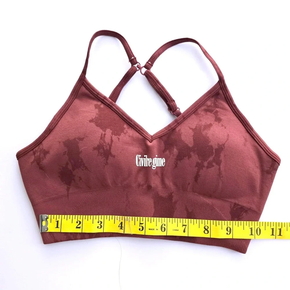 Civil Regime Blush Red Reaper Kelly Seamless Bra Size‎ Small Red Wash